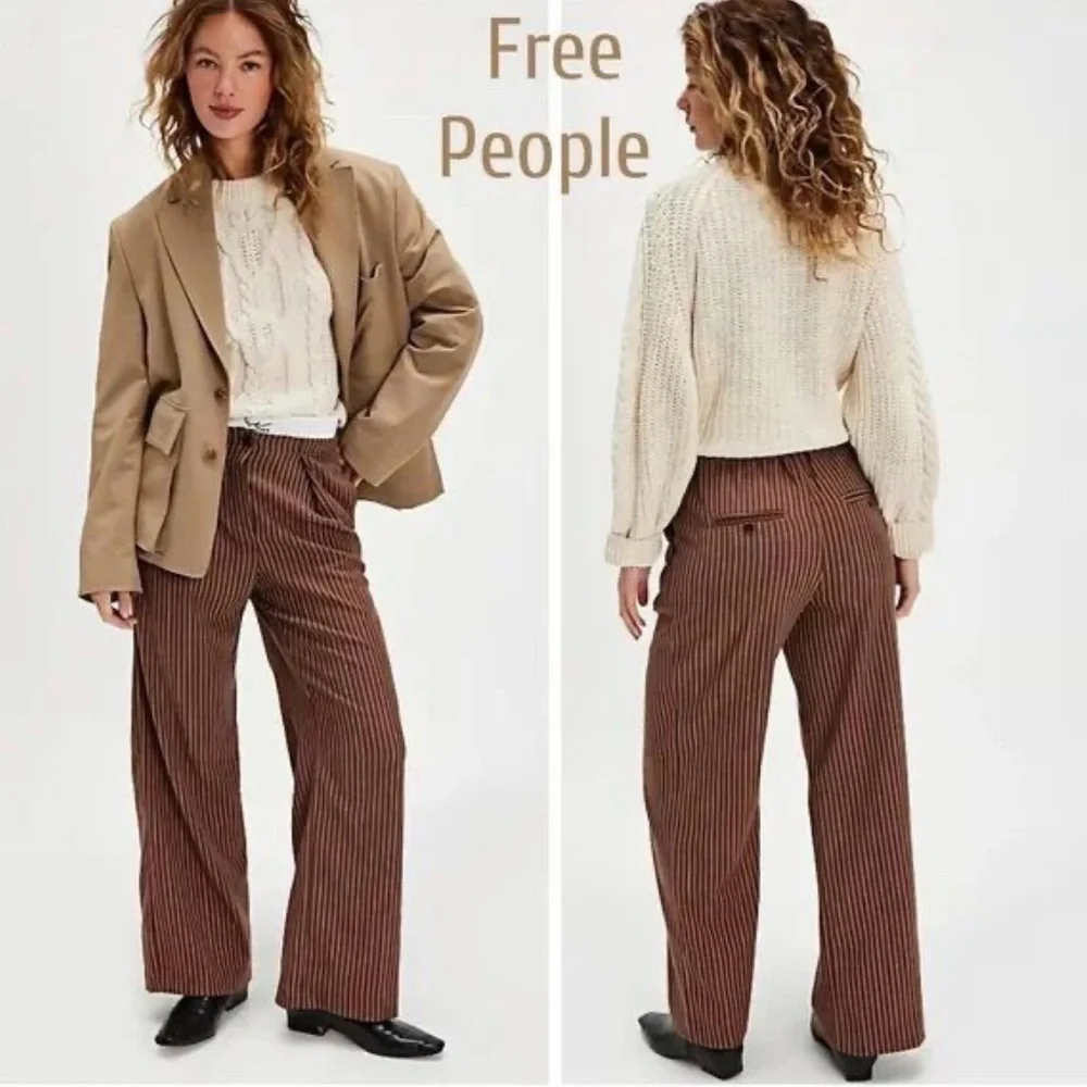 NWOT Free People Tyler Menswear Trouser Pants Size Medium